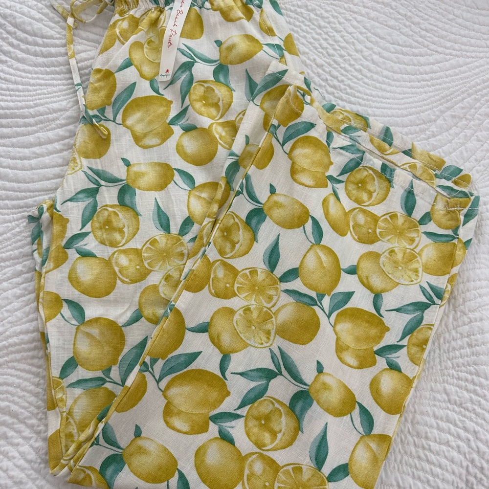 Lemon Print Linen pants